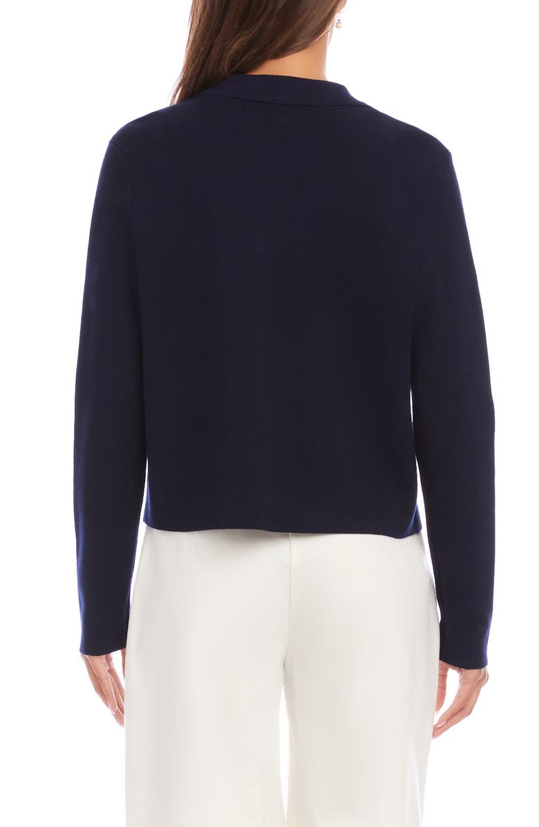 Karen Kane Collared Sweater Jacket, Alternate, color, Navy