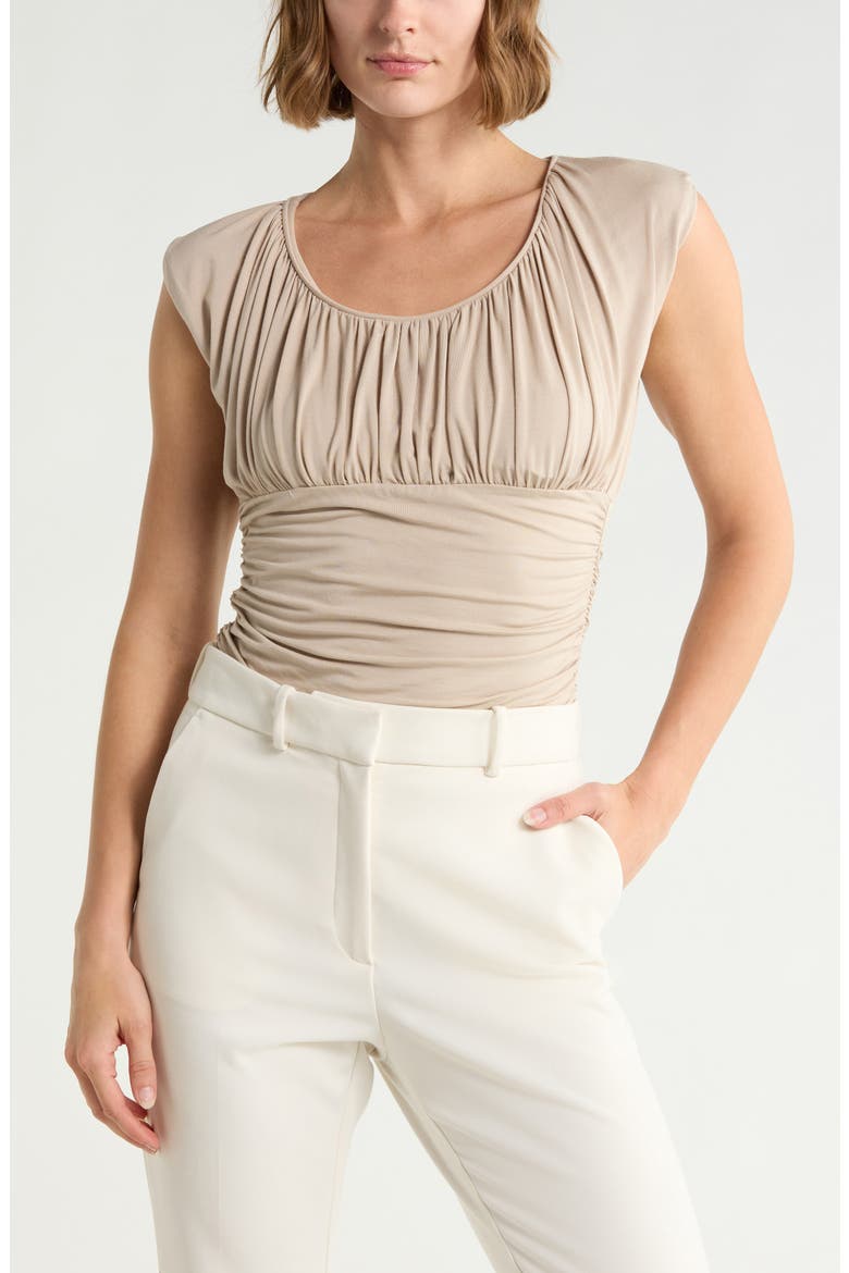 Scoop Neck Knit Top, Main, color, LIGHT TAUPE