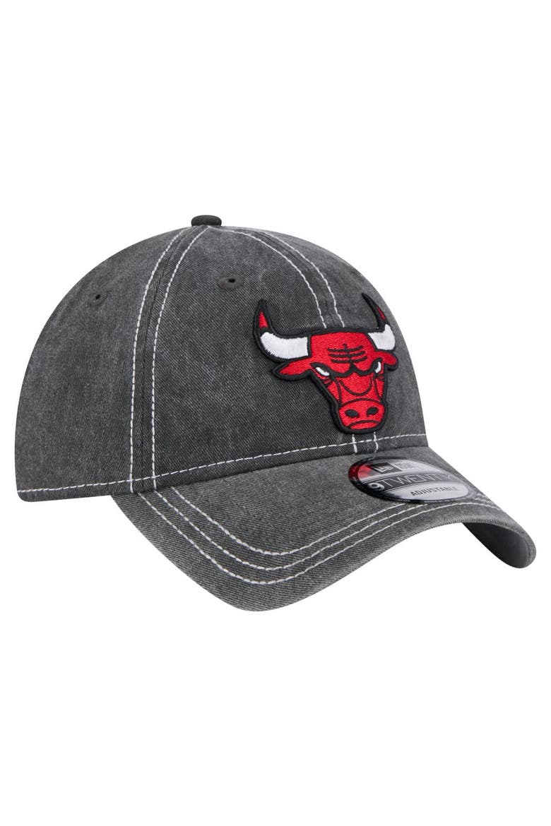 Men's New Era  Black Chicago Bulls Pigment Dyed 9TWENTY Adjustable Hat, Alternate, color, Black