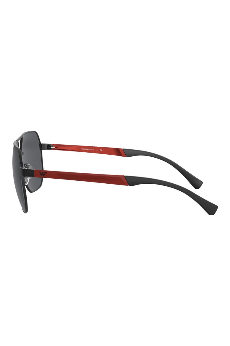 61mm Square Sunglasses, Alternate, color, MATTE BLACK / GREY