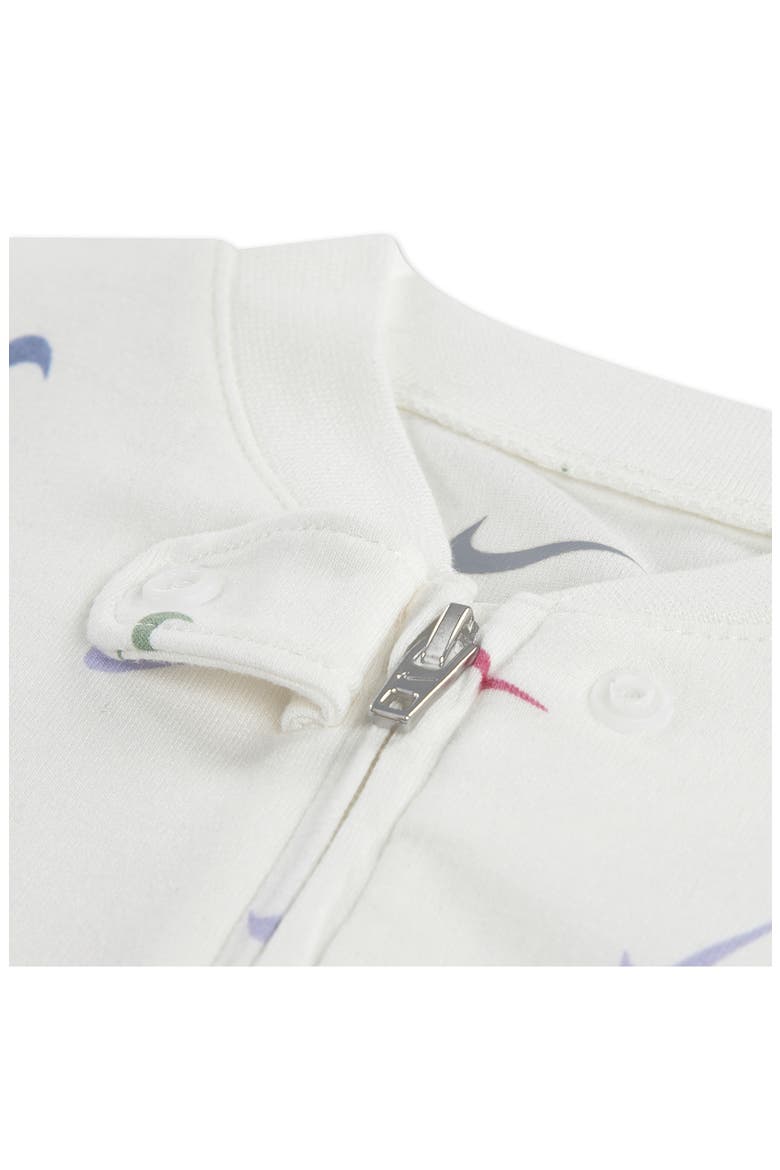 Swoosh Print Footie, Alternate, color, SAIL