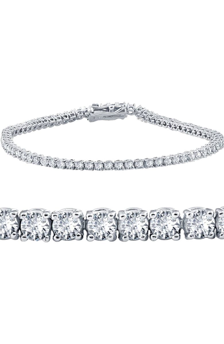 Bliss Diamond 3 Ct. Diamond 18K Gold Round Cut Tennis Bracelet 7" Lab Grown, Main, color,