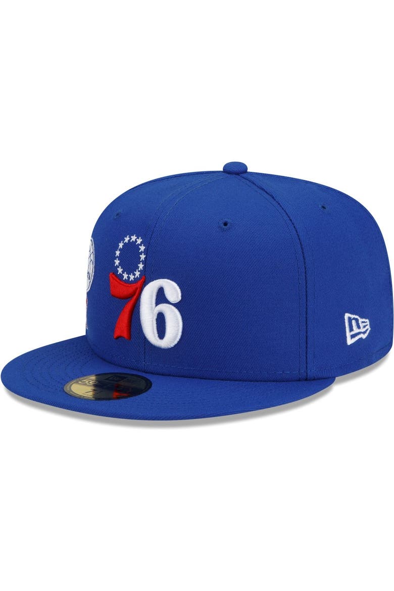Men's New Era Royal Philadelphia 76ers City Cluster 59FIFTY Fitted Hat, Alternate, color, Royal