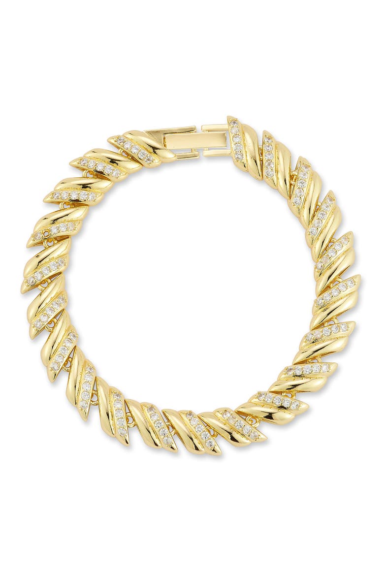 Cubic Zirconia Tennis Bracelet, Main, color, GOLD