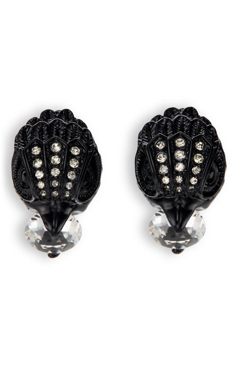 Kurt Geiger London Pavé Crystal Eagle Head Stud Earrings, Main, color, Black