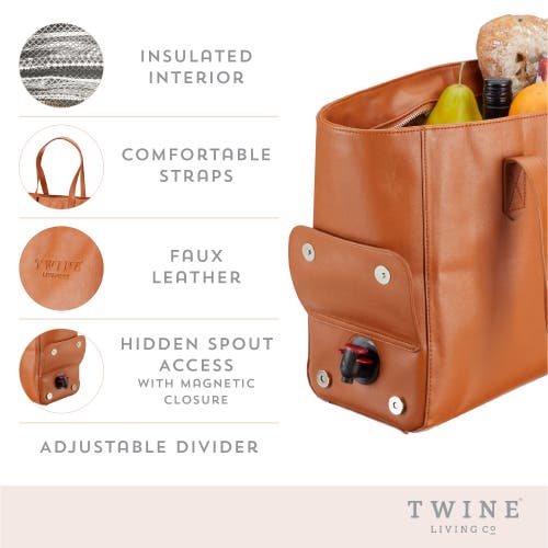 Twine Insulated Wine Tote In Brown