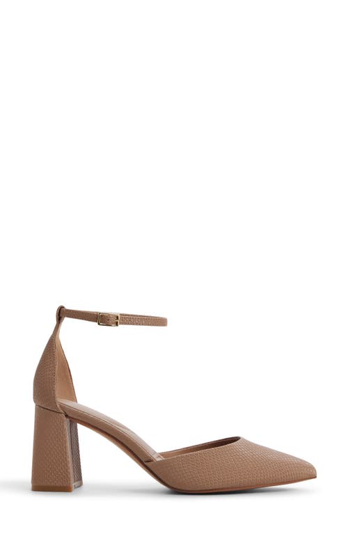 Aldo Jan Ankle Strap Pointed Toe Pump In Brown