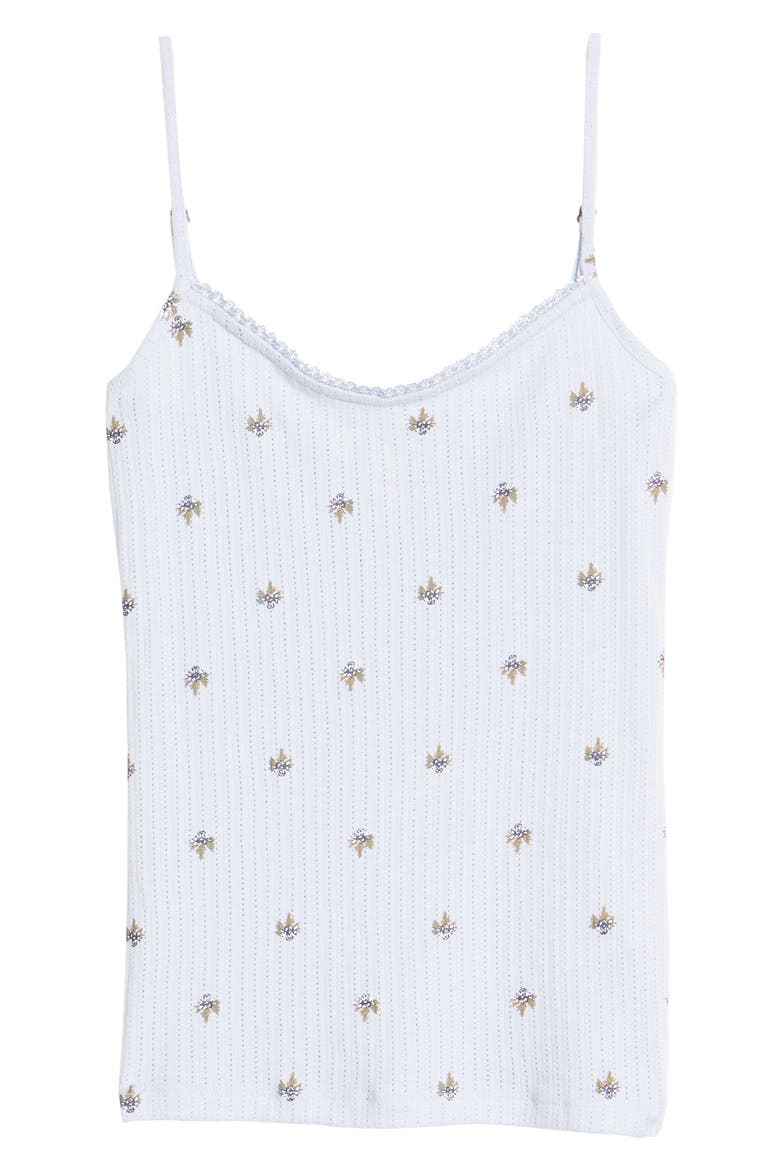Pointelle Camisole, Alternate, color, BLUE SKYWAY MINIBLOOM