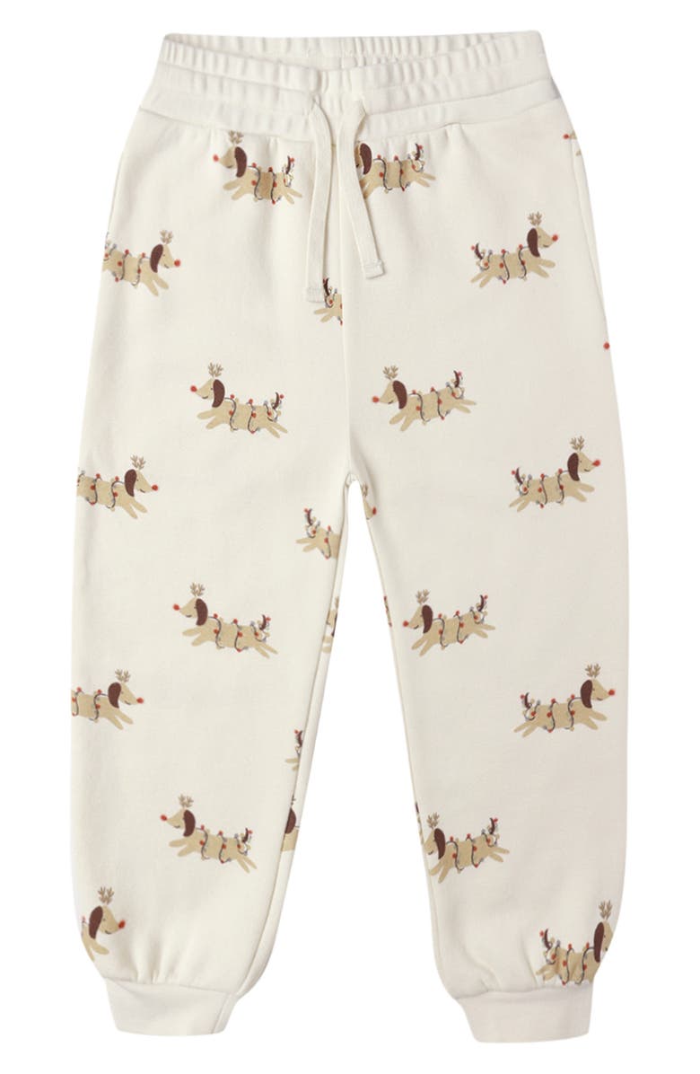 QUINCY MAE Christmas Cotton Blend Sweatpants, Main, color, Ivory