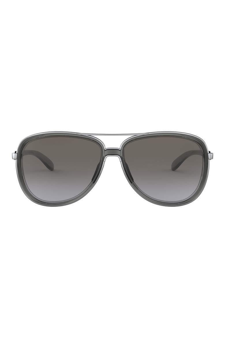 Split Time 58mm Prizm™ Pilot Sunglasses, Main, color, VELVET BLACK/ PRIZM GREY GRAD