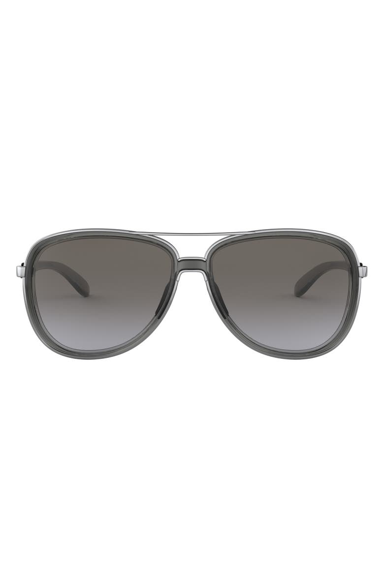 Oakley Split Time 58mm Prizm<sup>™</sup> Pilot Sunglasses, Main, color, Velvet Black/ Prizm Grey Grad
