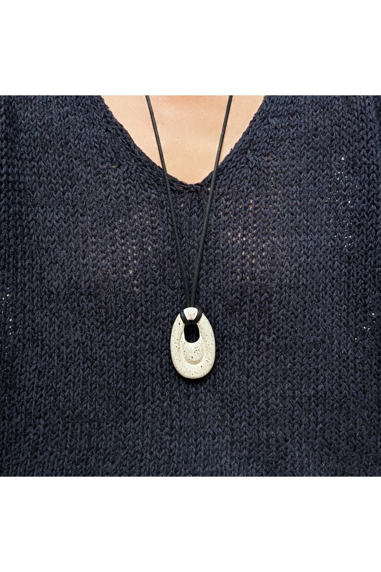 Ripple Concrete Necklace, Alternate, color, White Terrazzo