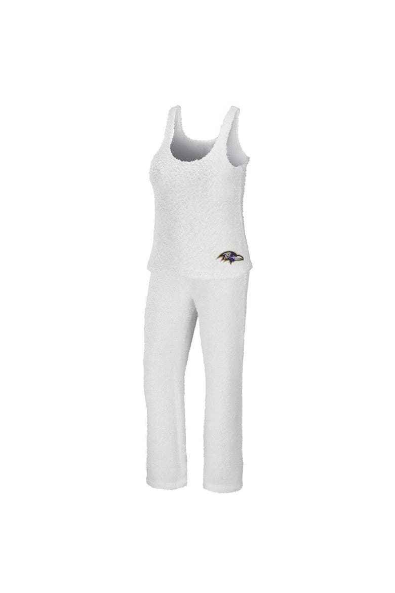 Women's WEAR by Erin Andrews Cream Baltimore Ravens Plus Size Cozy Scoop Neck Tank Top & Pants Set, Main, color, Cream