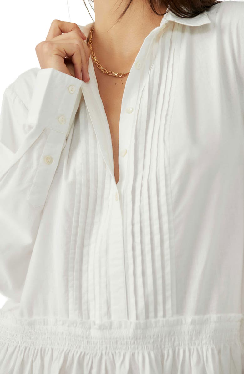 Free People Billie Long Sleeve Mini Shirtdress, Alternate, color,