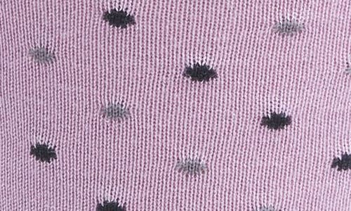Pantherella Needham Dot Pattern Tall Cotton Blend Dress Socks In Lilac