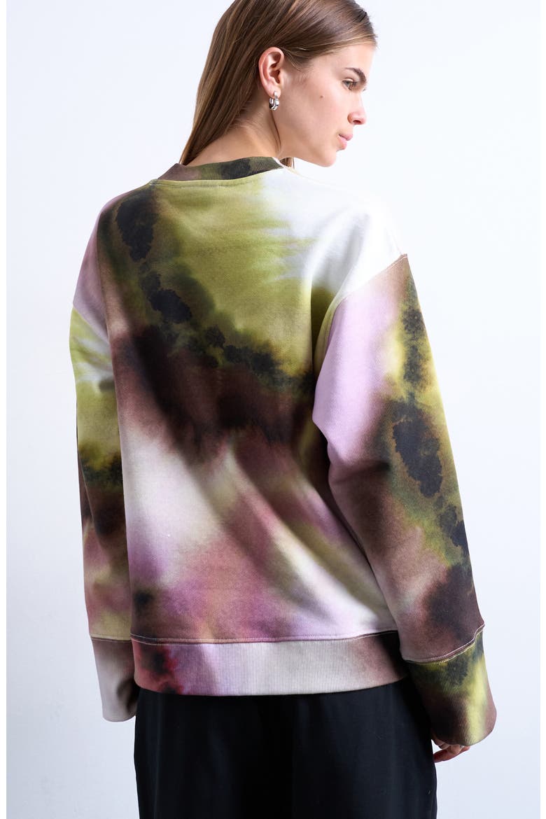 Tie Dye Oversize Cotton Blend Sweatshirt, Alternate, color, PINK