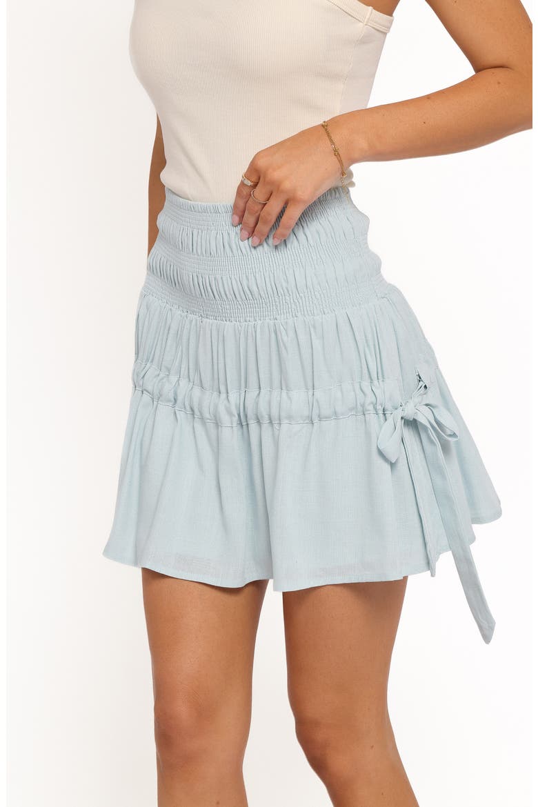 Leah Smocked Miniskirt, Alternate, color, BABY BLUE