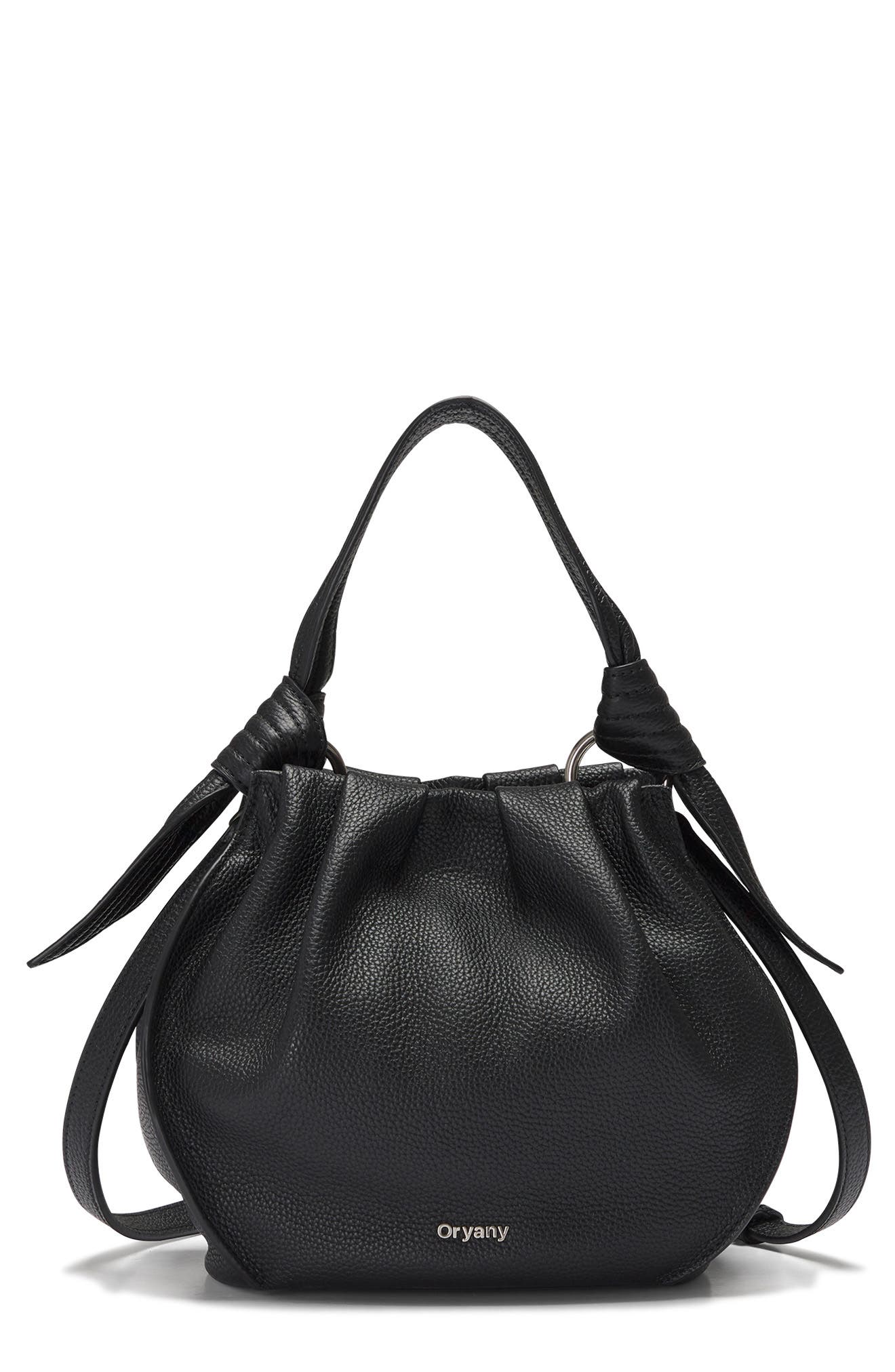 Oryany Selena Leather Bucket Bag, Main, color, Black