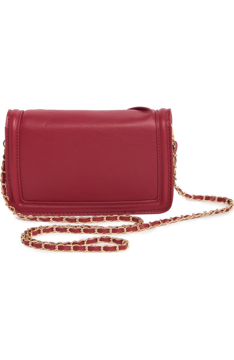 Badgley Mischka Collection Small Pleat Crossbody Bag, Alternate, color, Brick Red