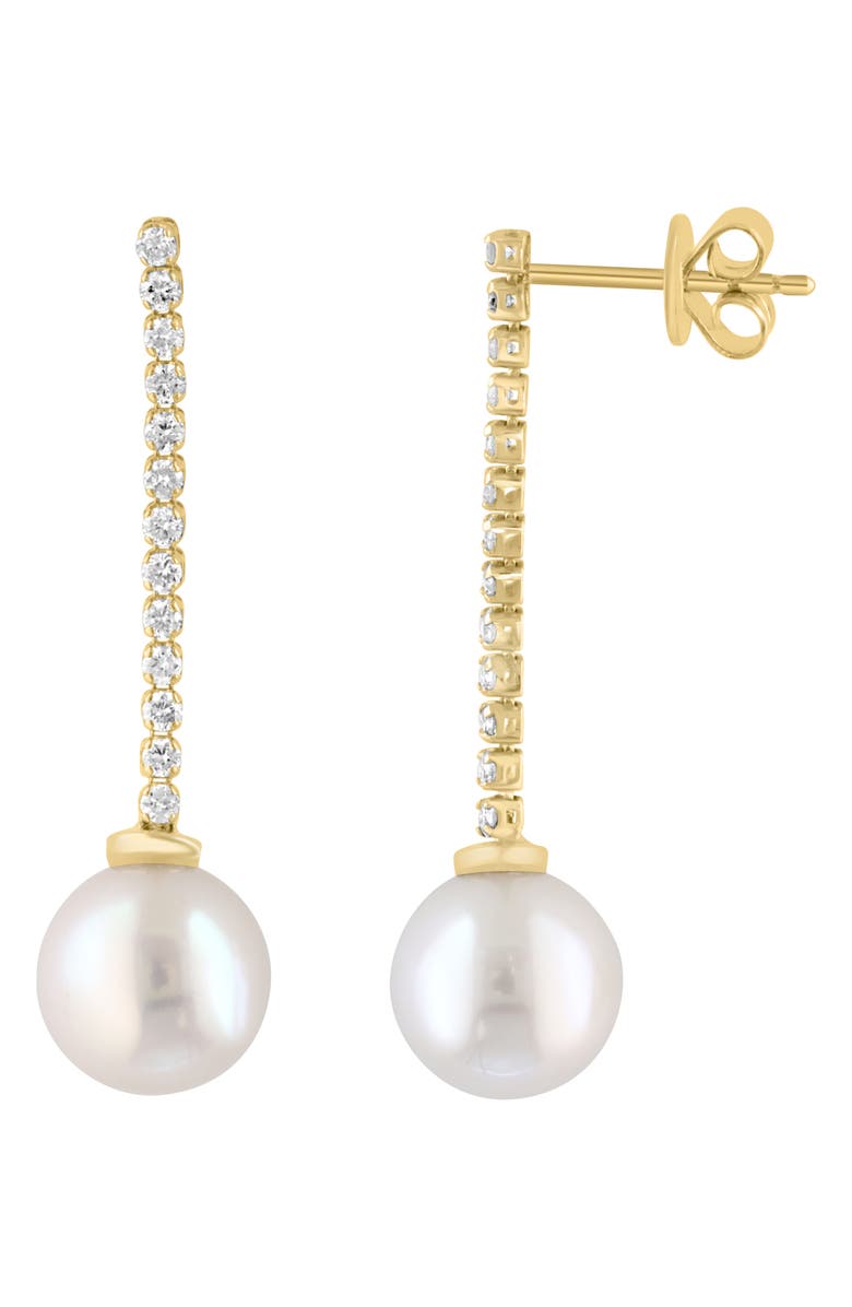 EFFY Freshwater Pearl & Diamond Earrings, Alternate, color, White
