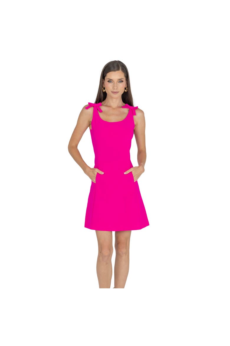 Aria Bow Sleeveless Mini Dress, Main, color, Pink