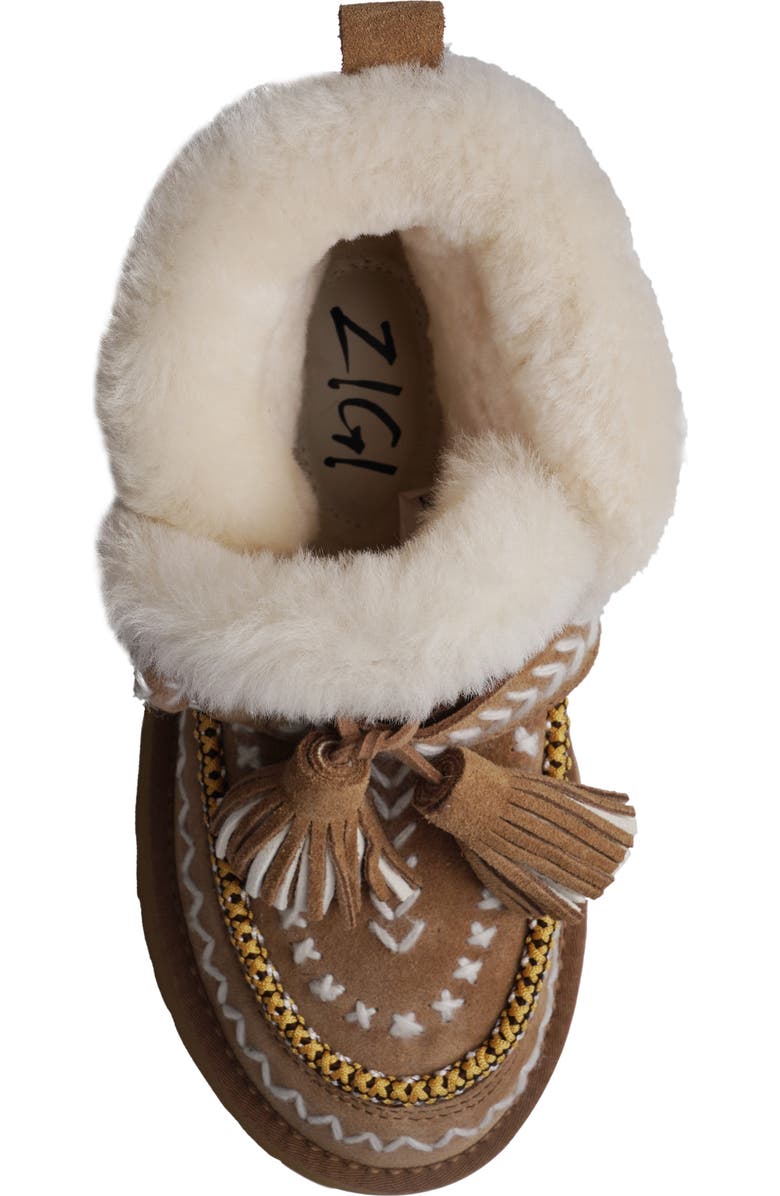 ZIGI Mindey Faux Fur Tassel Bootie, Alternate, color, Tan Suede