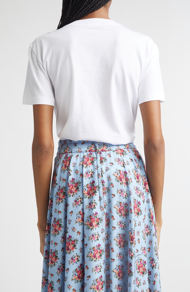 Dolce&Gabbana Embroidered Logo Short Sleeve T-Shirt, Alternate, color, Bianco Ottico