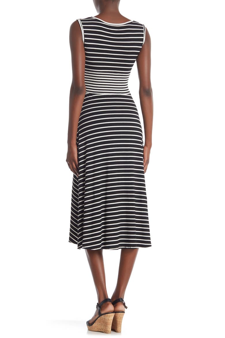 Stripe Knit Midi Dress, Alternate, color, BLACK/WHITE MARINER STRIPE