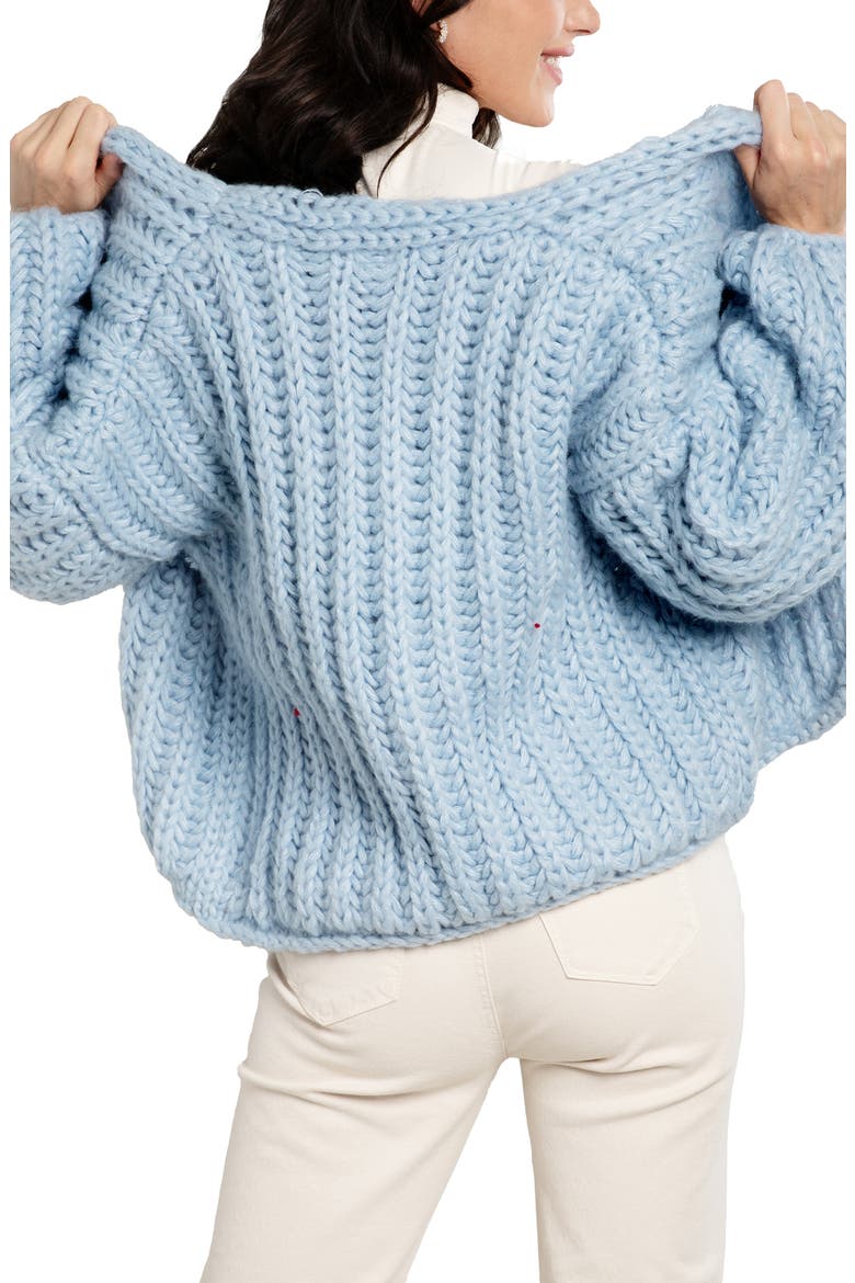 Chunky Knit Cardigan, Alternate, color, BLUE