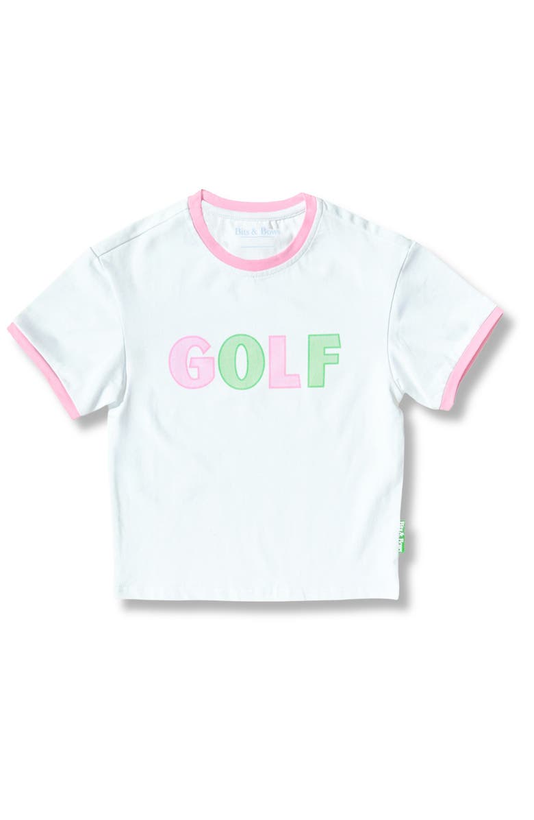 Bits & Bows Golf T-Shirt, Main, color, White/Pink/Green