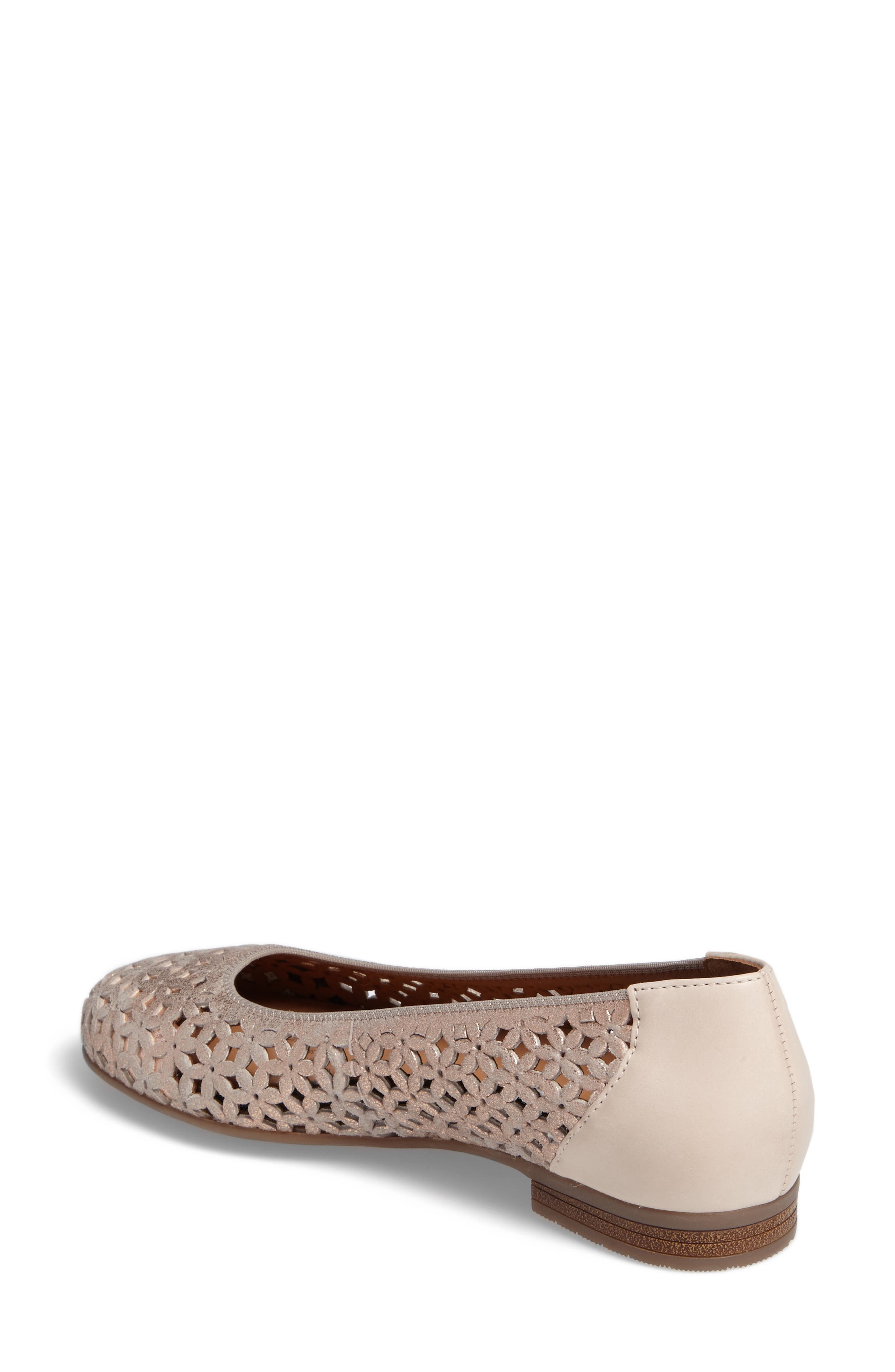 Stephanie Perforated Ballet Flat, Alternate, color, ROSE GOLD LEATHER
