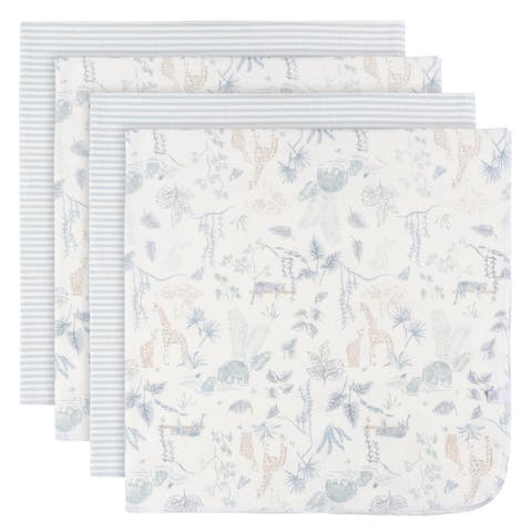 Blue Cotton Flannel Swaddles 4-Pack (Baby)