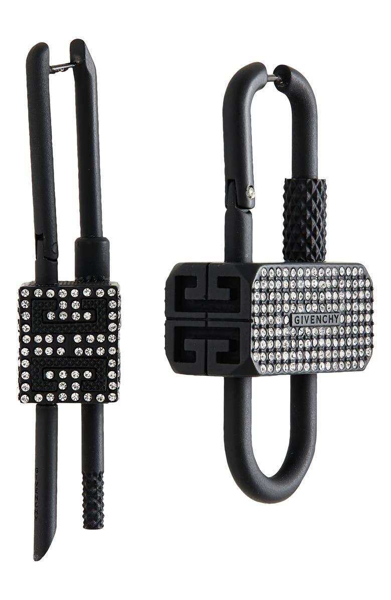 Givenchy Crystal Embellished Mismatched Lock Earrings, Alternate, color,