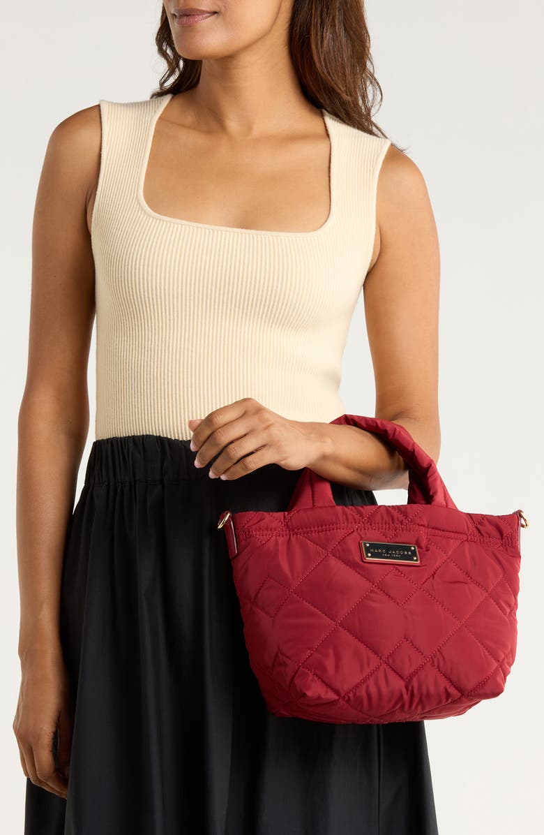 Marc Jacobs Mini Quilted Nylon Tote, Alternate, color, Siren