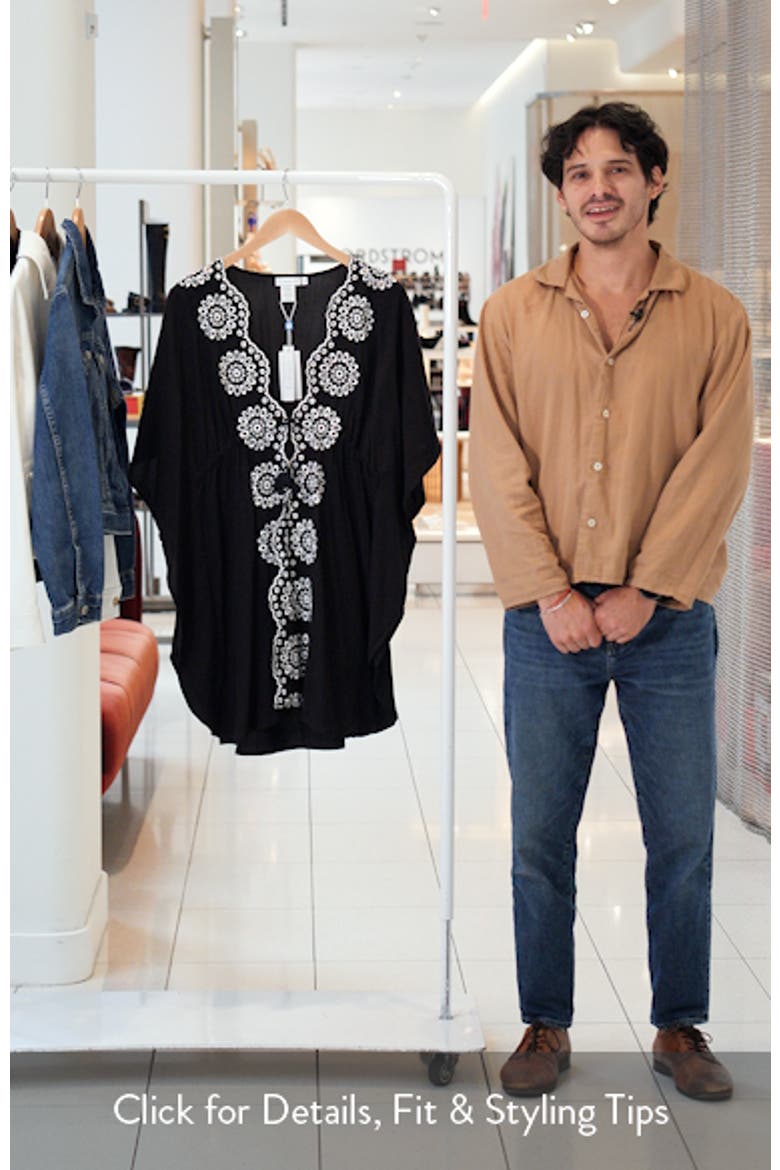 Eyelet Open Front Cover-Up Caftan video