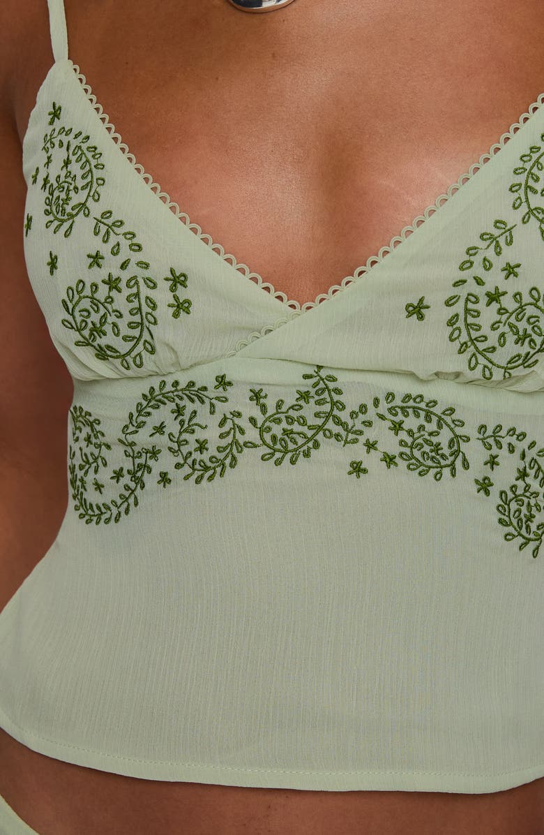 Princess Polly Pappilion Embroidered Open Back Chiffon Camisole, Alternate, color,