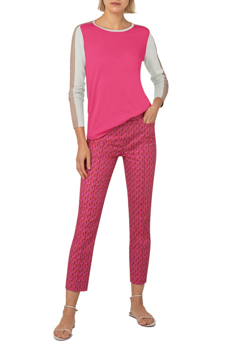 Colorblock Wool Sweater, Alternate, color, HOT PINK