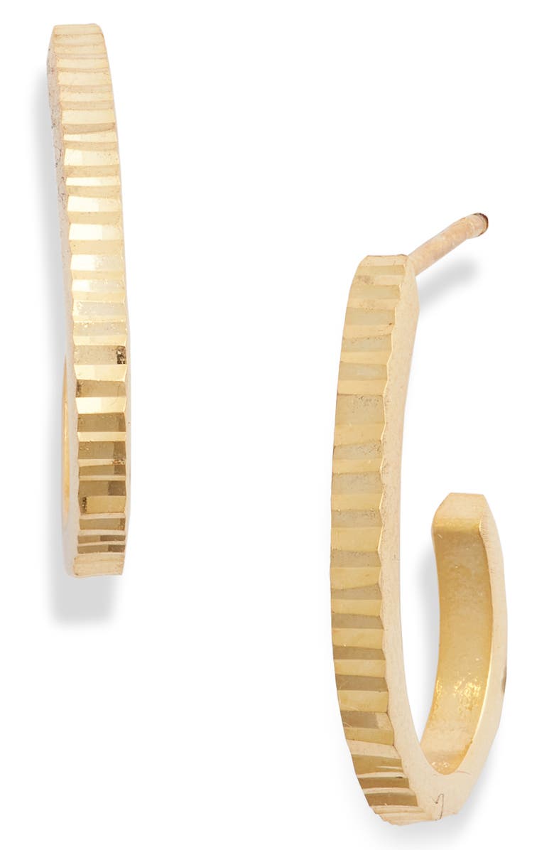 Argento Vivo Sterling Silver Diamond Cut Hoop Earrings, Main, color,