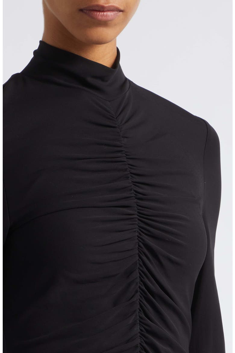 Angela Ruched Mock Neck Top, Alternate, color, JET