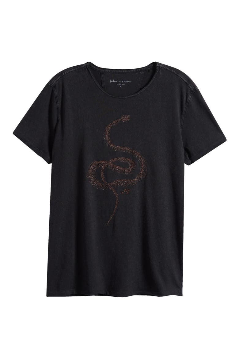 Raw Edge Organic Cotton Graphic T-Shirt, Alternate, color, BLACK