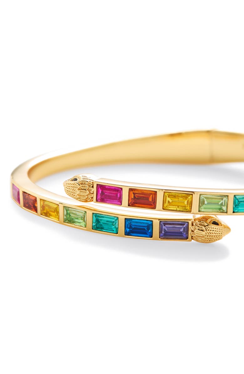 Kurt Geiger London Baguette Stone Bypass Bangle, Alternate, color, Gold/ Multi