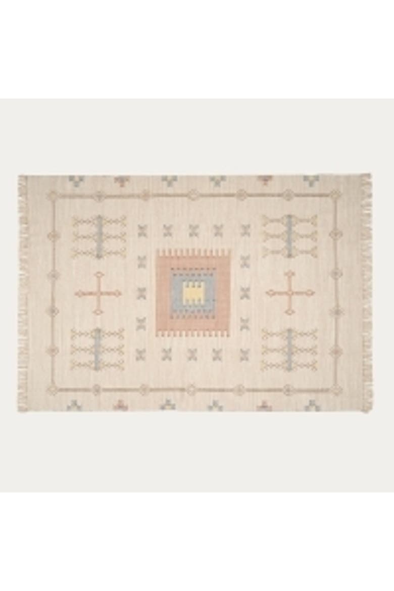 Geometric Cotton Motif Rug, Main, color, Beige