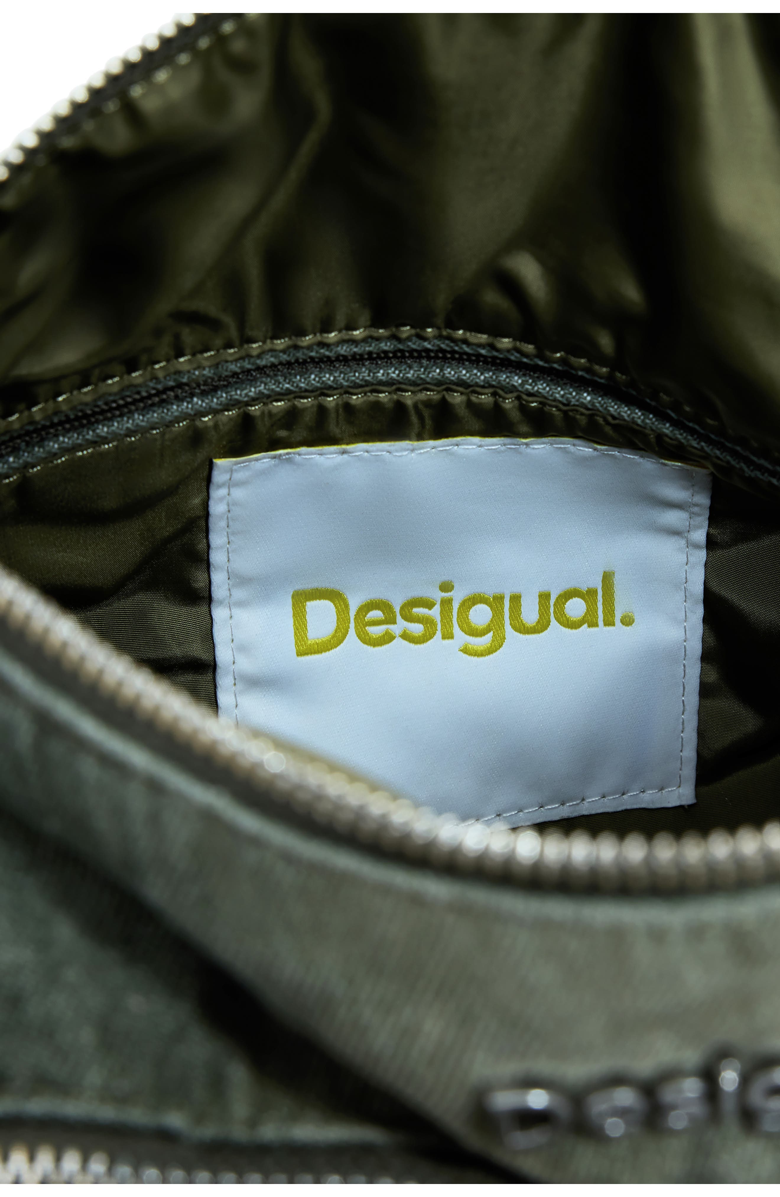 Desigual Denim Shoulder Bag, Alternate, color, Light Green