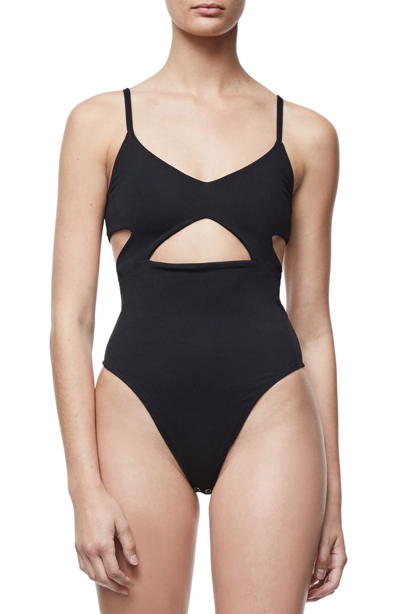 Good American Good Body Cami Cutout Bodysuit, Alternate, color, 