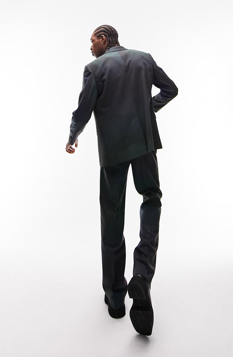 Topman Two-Tone Wide Leg Suit Trousers, Alternate, color,