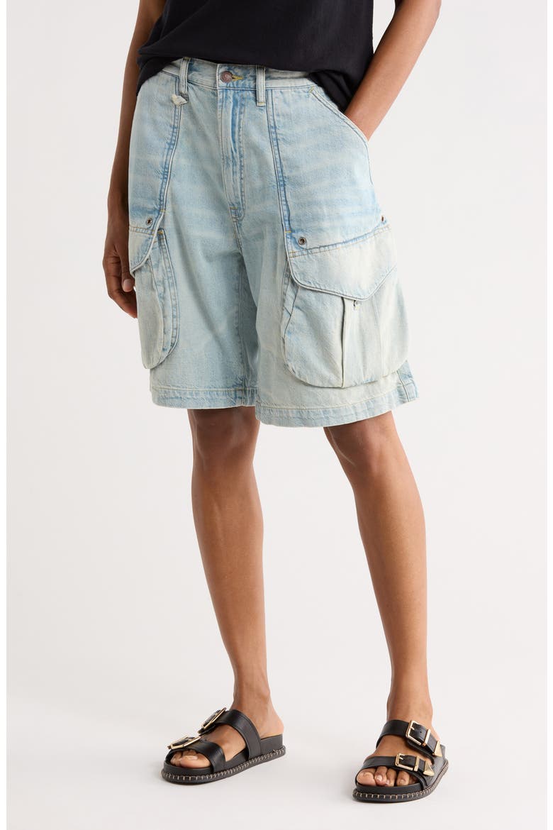 Relaxed Multipocket Denim Shorts, Main, color, LENNON BLUE