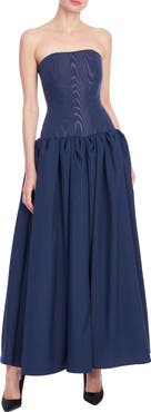 Jewel Badgley Mischka Strapless Drop Waist Dress