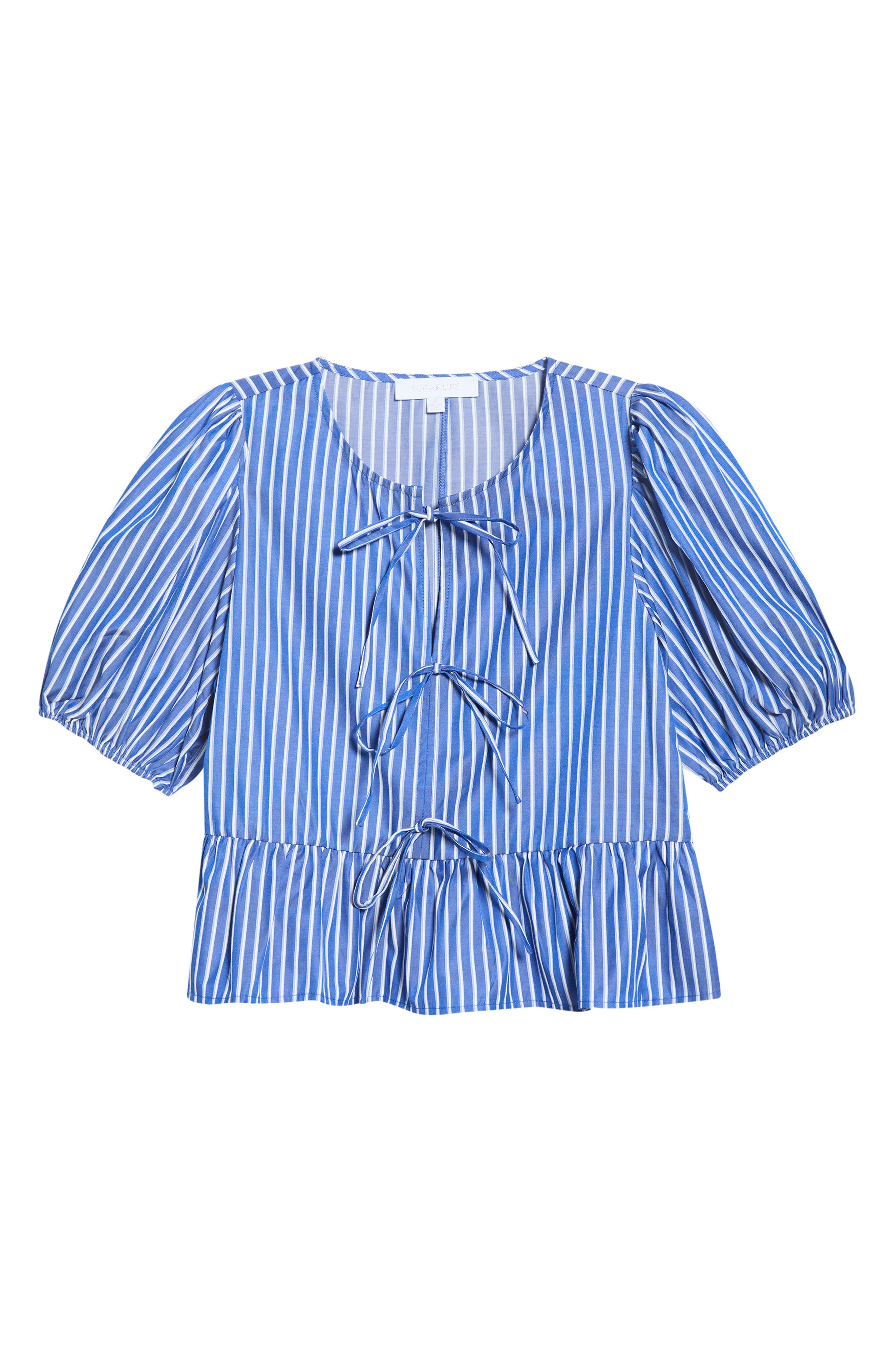 Vester Tie Front Puff Sleeve Top