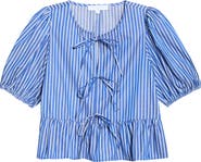 SUGARLIPS Vester Tie Front Puff Sleeve Top