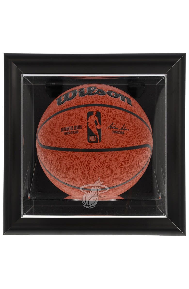 FANATICS AUTHENTIC Miami Heat Black Framed Wall-Mountable Team Logo Basketball Display Case, Main, color, 